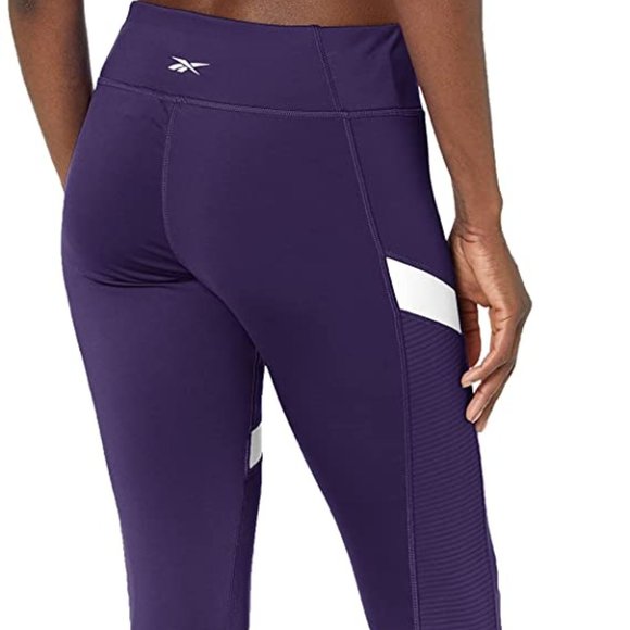 🆕Reebok Women's Training Essentials Workout Mesh Leggings, Dark Orchid, XS, NWT - Picture 5 of 12